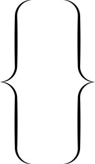 Curly braces, double symmetric brackets. Typography symbols pair, frames for punctuation, maths, elements sign for text quote, mathematics.