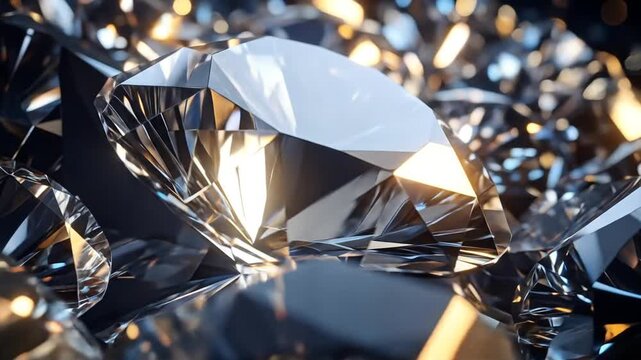 Close-up of a multifaceted gemstone, reflecting light with various bokeh effects, showcasing brilliance