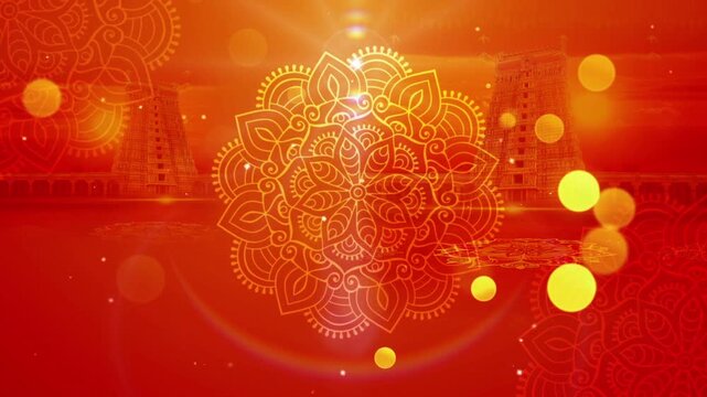 Traditional South Indian Temple Gopuram Animated Backdrop