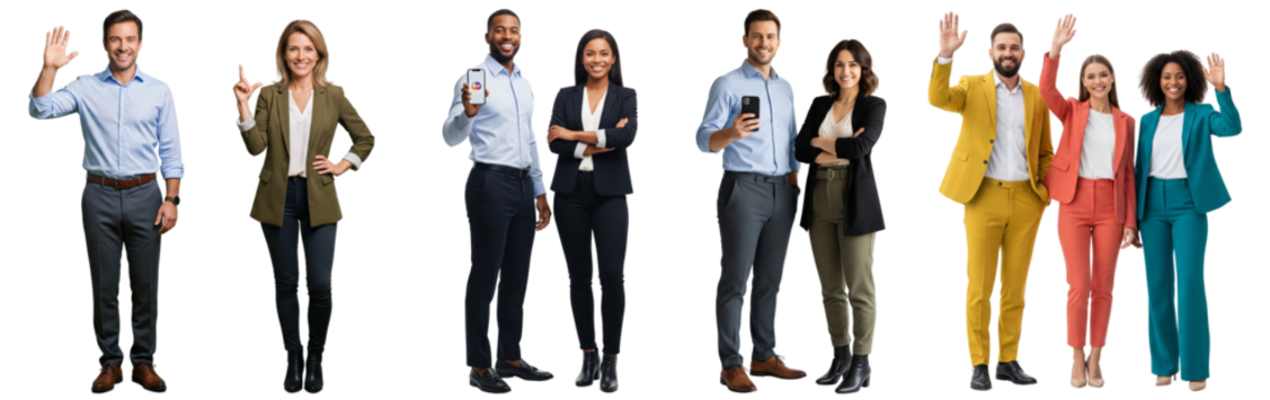 Diverse of business people group isolated on white or transparent background - Powered by Adobe