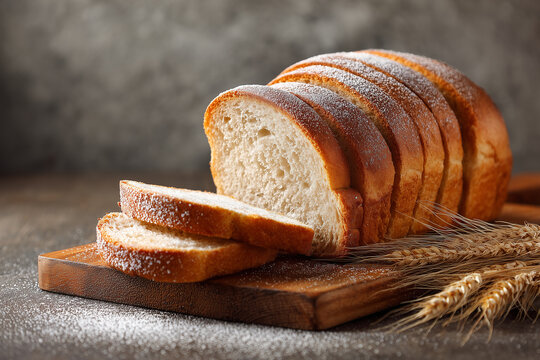 Artisan bread loaf with grains rustic bakery concept