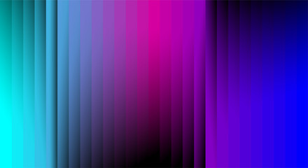 Abstract vertical stripes of vibrant teal blue pink and purple gradient