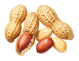 Whole Peanuts in Shell with Shelled Kernels PNG
