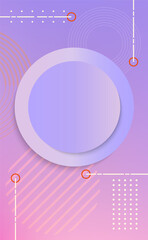 Colorful gradient abstract background with 3D circle and geometric frame, modern pastel design perfect for poster, banner, or digital art.