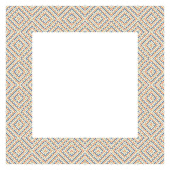 Decorative frame with retro geometric diamond pattern in pastel olors. Perfect as a photo frame, for scrapbooking, postcards, posters, invitation cards.