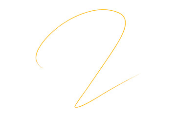 Yellow Pencil Underline - Hand drawn horizontal chalk, marker or pencil lines. Design element for emphasis, text lines and decoration. Set on a transparent background.