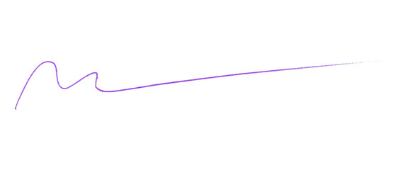 Purple Pencil Underline - Hand drawn horizontal chalk, marker or pencil lines. Design element for emphasis, text lines and decoration. Set on transparent background.