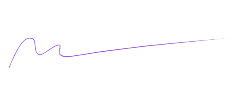 Purple Pencil Underline - Hand drawn horizontal chalk, marker or pencil lines. Design element for emphasis, text lines and decoration. Set on transparent background.