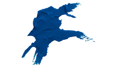 Blue clay texture on transparent background.