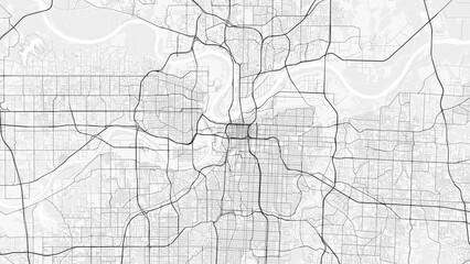 Kansas City Map. Minimalist black and white line art poster for printing, wallpaper, wall art for home and office decor