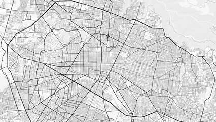 Guadalajara City Map. Minimalist black and white line art poster for printing, wallpaper, wall art, and map resources for home and office decor