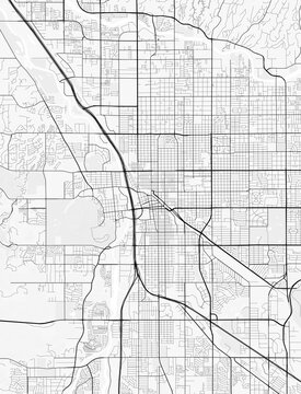 Tucson City Map. Minimalist black and white line art poster for printing, wallpaper, wall art, and map resources for home and office decor