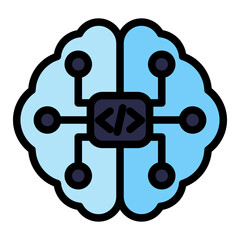AI Coding Icon Isolated on Transparent Background. Programming and Software Development Vector Illustration for Web, App, and Technology Design