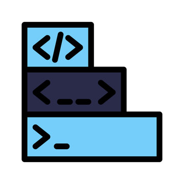 Running Code Icon Isolated on Transparent Background. Programming and Software Development Vector Illustration for Web, App, and Technology Design