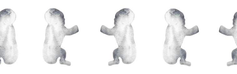  Watercolor baby silhouette blue pattern.Hand painted silhouette motherhood element border on white background.