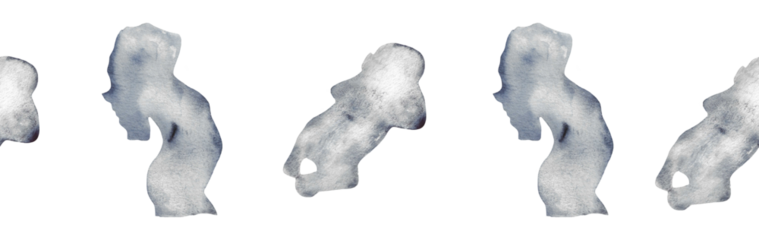  Watercolor pregnant girl and baby silhouette blue pattern.Hand painted silhouette motherhood element border on white background.