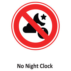 No Night Clock Vector icon which can easily modify or edit