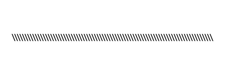 Slash line. Border with diagonal lines. Geometric print for caution tape or barrier. Angle of tilt parallel stripes. Black pattern isolated on white background