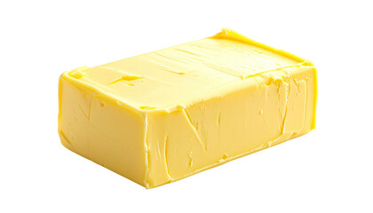 Rectangular block of yellow butter, glistening texture