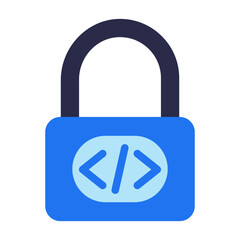 Coding Lock Icon Isolated on Transparent Background. Programming and Software Development Vector Illustration for Web, App, and Technology Design