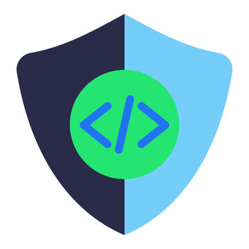 Coding Protection Icon Isolated on Transparent Background. Programming and Software Development Vector Illustration for Web, App, and Technology Design