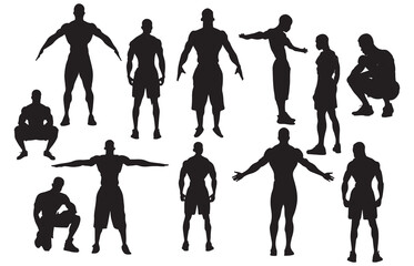 Silhouette of a muscular black man's body, defined muscles and contours. This muscular man exudes strength and power, the beauty of the human form. A strong back in a man.
