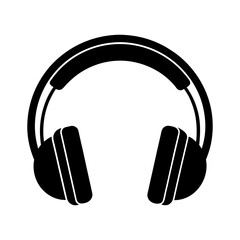 Music Headphones Symbol – Sound Icon Isolated on White.
