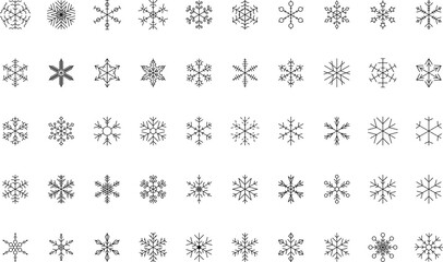 Snowflake snow freeze winter thin line outline icon. Snowflakes thin line icon set. Snowflake Simple illustration