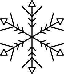 Snowflake snow freeze winter thin line outline icon. Snowflakes thin line icon set. Snowflake Simple illustration