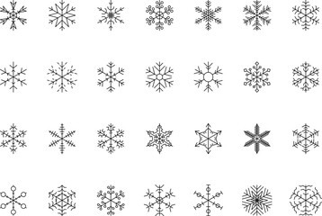 Snowflake snow freeze winter thin line outline icon. Snowflakes thin line icon set. Snowflake Simple illustration