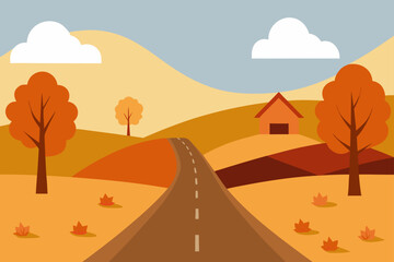 Autumn Countryside Road