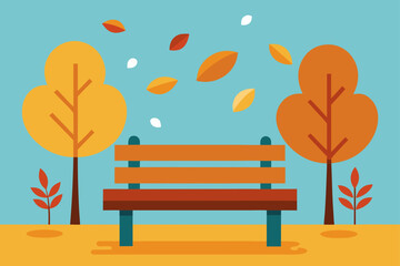 Autumn Park Bench