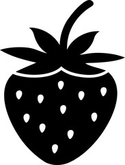 Strawberry Silhouette Vector | Fresh Fruit Outline Clipart for Design and Decoration