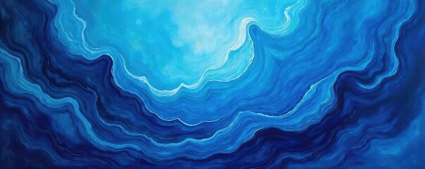 Obraz premium Abstract swirling blues painting, textured and vibrant, evokes feelings of serenity and mystery Perfect for design projects needing a calming yet intriguing visual , glossy, tranquil