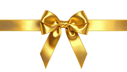 Gleaming golden ribbon bow against a solid dark background