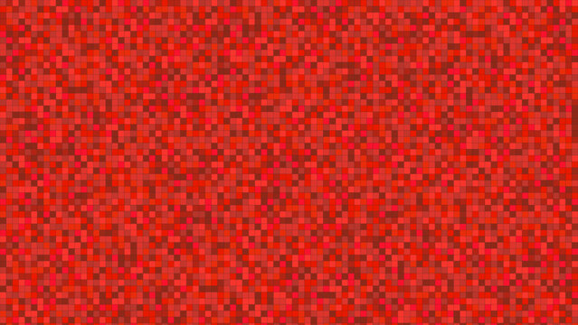 Abstract Red Pixelated Background with Varying Shades of Red