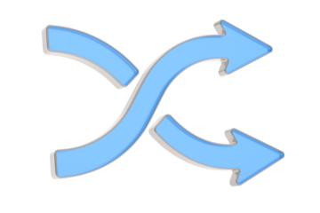 Shuffle icon. Crossed arrows icon on white background. Isolated 3d illustration