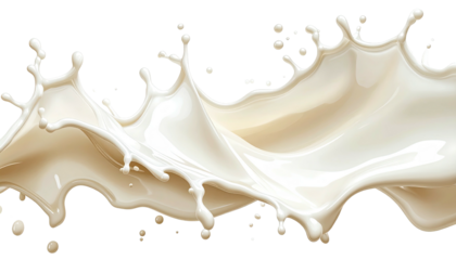 Milk splash. Liquid movement on black background, fluid motion
