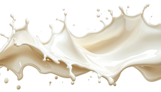 Milk splash. Liquid movement on black background, fluid motion