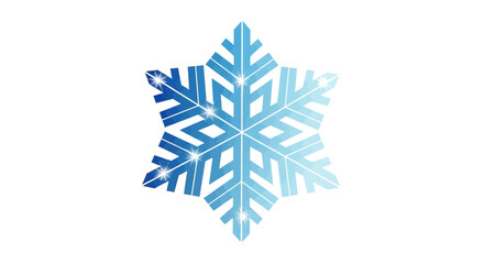 Delicate blue snowflake illustration isolated on a clean white background, for seasonal projects