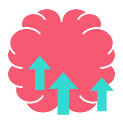 Brain Flat Icon | AI, Intelligence, and Creative Thinking Vector Illustration for Web, App, and Education Design