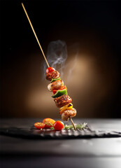 꼬치, 꼬치구이, 술안주, 소풍, 야외 음식, 길거리 음식, 먹을것, 성탄, 야채, 굽다, 바베큐, 고기꼬치