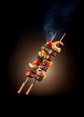 꼬치, 꼬치구이, 술안주, 소풍, 야외 음식, 길거리 음식, 먹을것, 성탄, 야채, 굽다, 바베큐, 고기꼬치