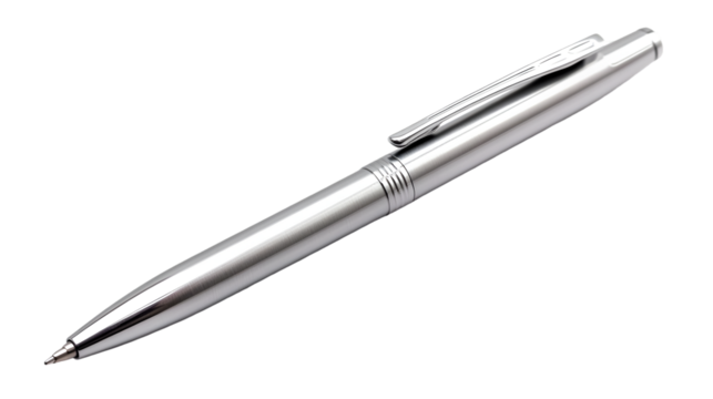 Sleek silver ballpoint pen for professional writing needs
