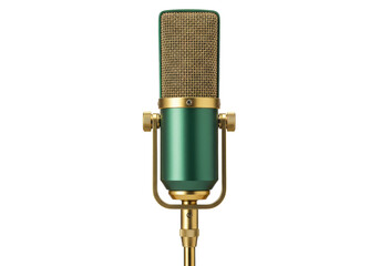 Isolated studio microphone with stand for professional vocal recordings and podcasting equipment