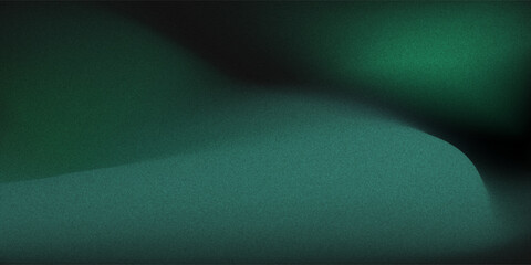 Dark green blue grainy gradient background, black backdrop, noise texture