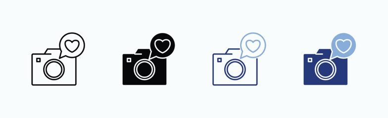 Camera Icon Sheet Multiple Style Collection Isolated Vector
