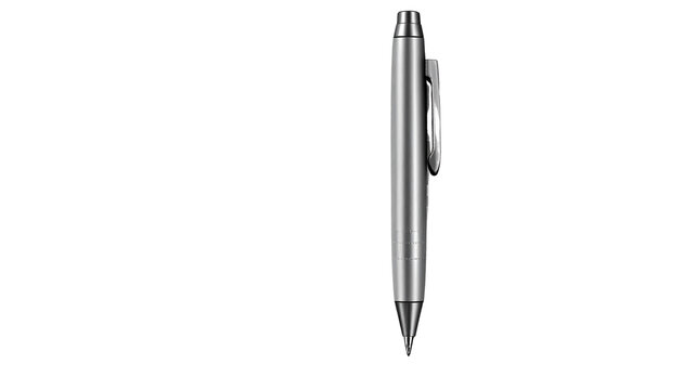 Realistic mechanical pencil with matte metallic body and click mechanism, precision design, isolated on transparent background, PNG format