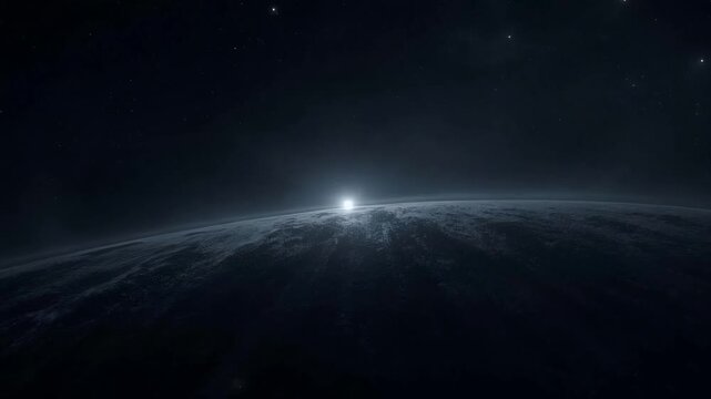 Experience the vastness of space with this dynamic planet view, perfect for cinematic space documentaries or sci-fi projects needing authentic visuals