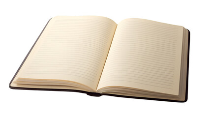 Open notebook with lined pages ready for writing and journaling